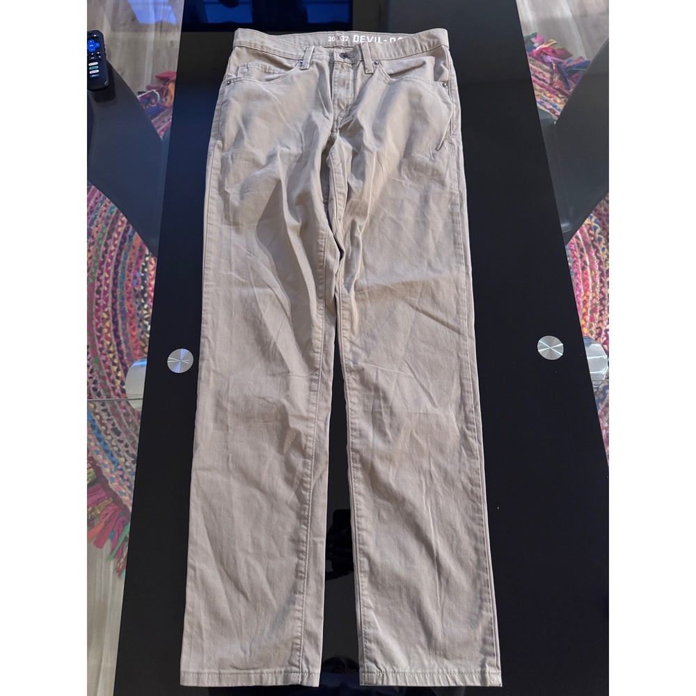 Devil-Dog‎ Dungarees Slim Fit Khaki Pants Tan Mens 30x32 Workwear Gorpcore z2